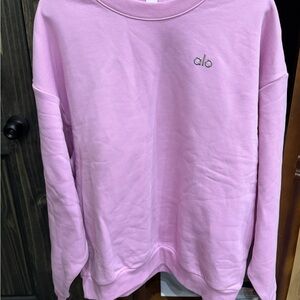 ALO Yoga Light Pink Crew Neck Sweater